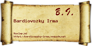 Bardiovszky Irma névjegykártya